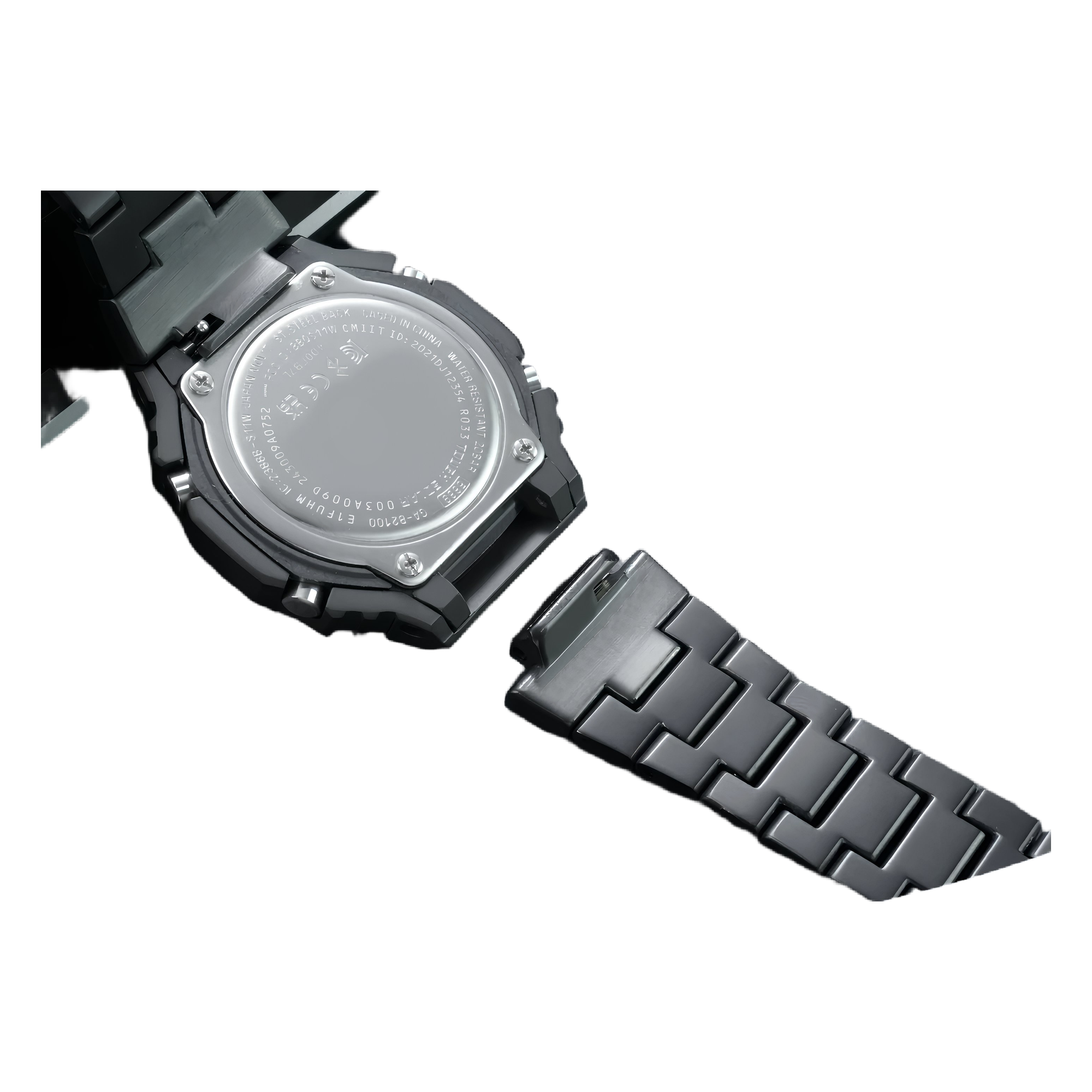 Titanium Alloy Case & Strap Mod Kit for Casio G-Shock GA-2100 / GA-B2100 – Black Camo - Image 3