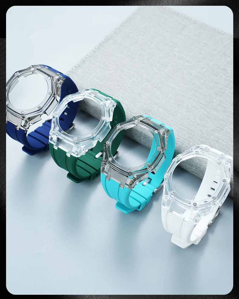 Glacier Transparent Mod Kit for Casio G-Shock GA-2100 / GA-2110 / GA-B2100 | Silicone Bezel & Resin Strap Refit Set - Image 7