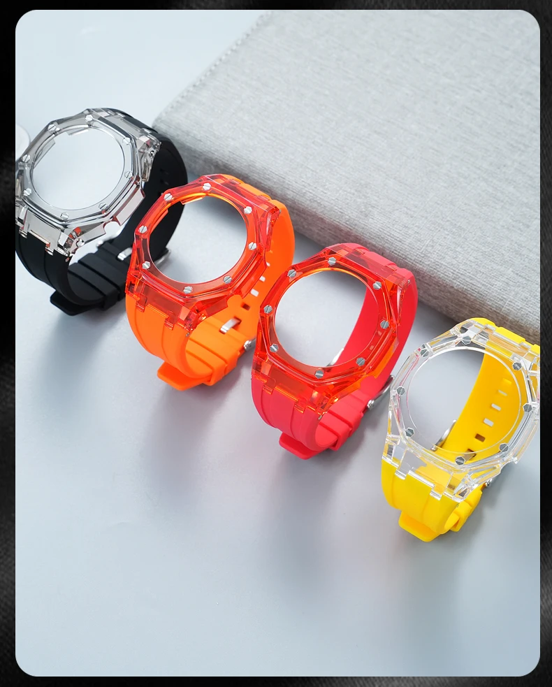 Glacier Transparent Mod Kit for Casio G-Shock GA-2100 / GA-2110 / GA-B2100 | Silicone Bezel & Resin Strap Refit Set - Image 6