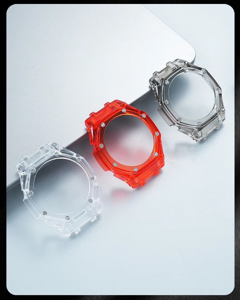 Glacier Transparent Mod Kit for Casio G-Shock GA-2100 / GA-2110 / GA-B2100 | Silicone Bezel & Resin Strap Refit Set - Image 5